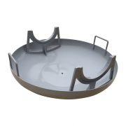 Concrete hose pump pan skid disc
